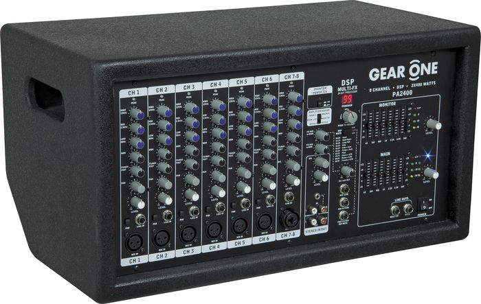 Gear One&nbsp;PA2400 8 Ch Powered Mixer 2 x 400 wt&nbsp;&nbsp;