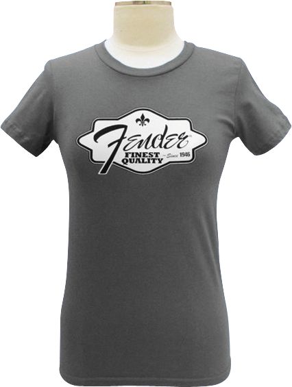 Fender&nbsp;Ladies Finest Quality Tee Shirt&nbsp;Charcoal&nbsp;Small