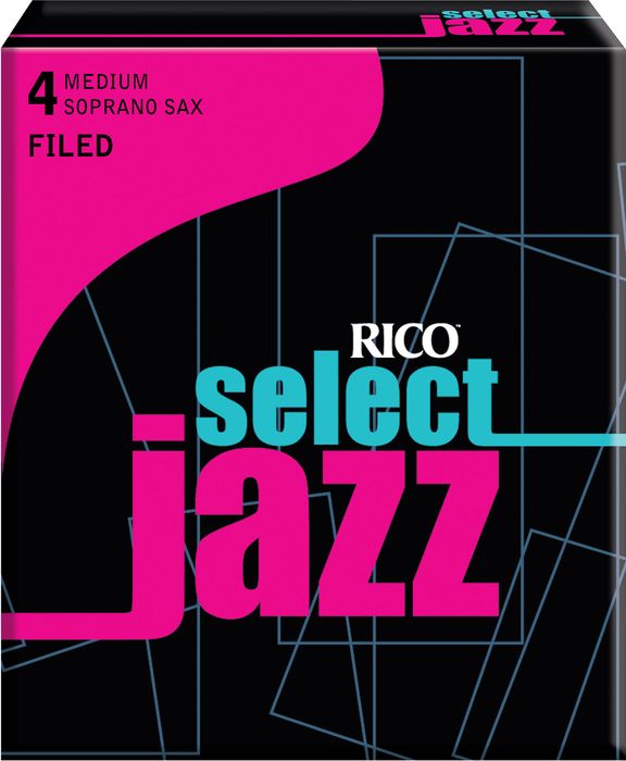 Rico&nbsp;Select Jazz Filed Soprano Saxophone Reeds&nbsp;Strength 4 Medium&nbsp;Box of 10