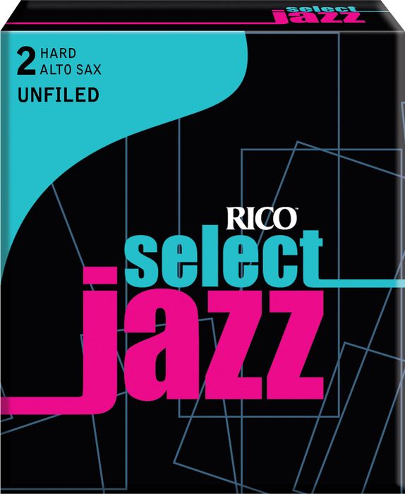 Rico&nbsp;Select Jazz Unfiled Alto Saxophone Reeds&nbsp;Strength 2 Hard&nbsp;Box of 10