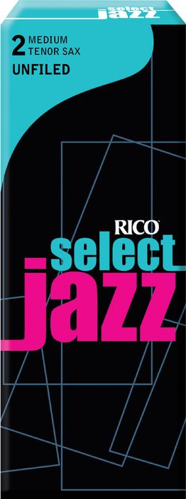 Rico&nbsp;Select Jazz Unfiled Tenor Saxophone Reeds&nbsp;Strength 2 Medium&nbsp;Box of 5