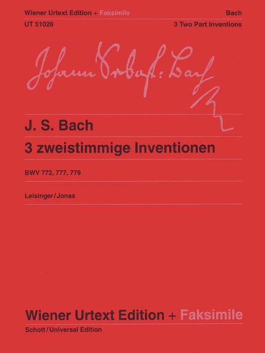 Theodore Presser&nbsp;3 Two Part Inventions, BWV772, 777, 779 (Book)&nbsp;&nbsp;