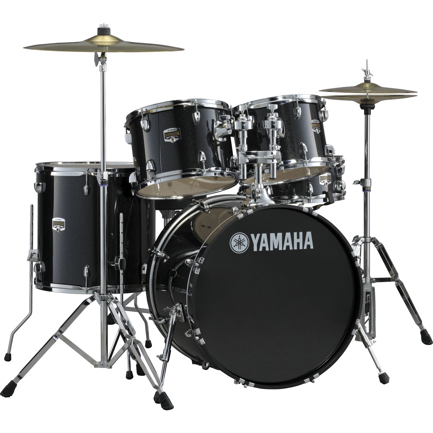  Gigmaker 5Piece Standard Drum Set with 22quot; Bass Drum Black Glitter