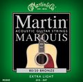 MartinM1000 Marquis 80/20 Bronze Extra Light Acoustic Strings 10-Pack