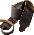 Franklin Strap3" Chocolate Leather Guitar Strap with Gold Stitching