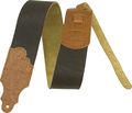 Franklin Strap3" Chocolate Leather Guitar Strap with Caramel Tooled Ends