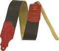 Franklin Strap3" Leather Guitar Strap Black/Red Tooled End