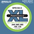 D'AddarioEPS165-5 Pro Steels Light Top/Medium Bottom Long Scale 5-String Bass Strings
