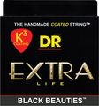 DR StringsExtra Life BKE-9/46 Black Beauties Lite-n-Heavy Coated Electric Guitar Strings
