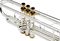 Bach&nbsp;180S Custom Stradivarius Series Bb Trumpet with FREE Upgrades&nbsp;&nbsp;Silver Plate, Gold Trim, Detail 1