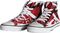 EVH&nbsp;Eddie Van Halen High Top Sneakers - Red, Black, and White Striped&nbsp;Red/Black/White&nbsp;6Red-Black-White, Left-facing