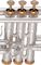 Getzen&nbsp;Eterna / Capri / 300 Series Gold Trumpet Trim Kit&nbsp;&nbsp;24K Gold Plate