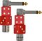 Bullet Cable&nbsp;DIY Dice Connectors Set&nbsp;Red&nbsp;StraightRed, Angled