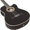 Lucero&nbsp;LCT250CE Thinline Cutaway Acoustic-Electric Classical Guitar&nbsp;&nbsp;Black, Close Angle
