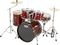 Sound Percussion&nbsp;Pro 5-Piece Shell Pack with Chrome Hardware&nbsp;Black&nbsp;Wine Red, Left-facing (full kit)