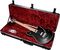 EVH&nbsp;Wolfgang Left-Handed Quilt Top Electric Guitar&nbsp;Trans Amber&nbsp;Quilt TopCase, Open With Guitar