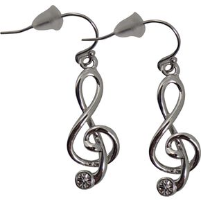 G-Clef Earrings With Stone