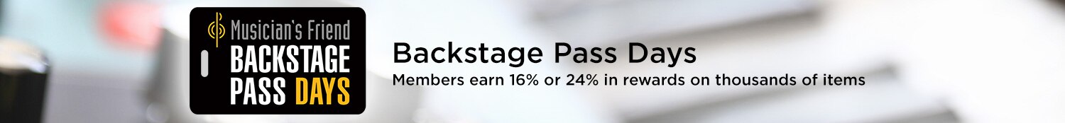 Musician's friend backstage pass. Members earn 16% or 24% in Rewards. on thousands of items
