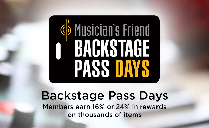Musician's friend backstage pass. Members earn 16% or 24% in Rewards. on thousands of items