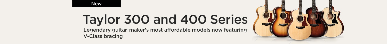 New Taylor 300 and 400 series. Legendary guitar makers most affordable models now featuring V class bracing.