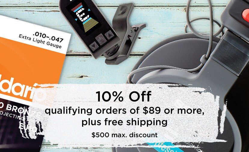 10 percent off qualifying order of 89 dollars or more plus free shipping. 500 dollar max discount