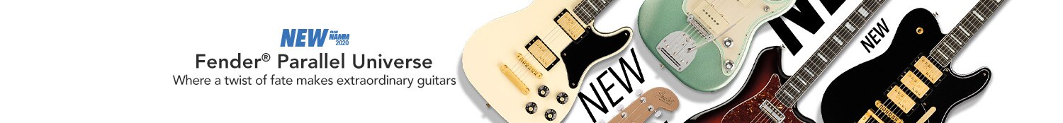 New from NAMM 2020. Fender Parallel Universe. Where a twist of fate makes extraordinary guitars.