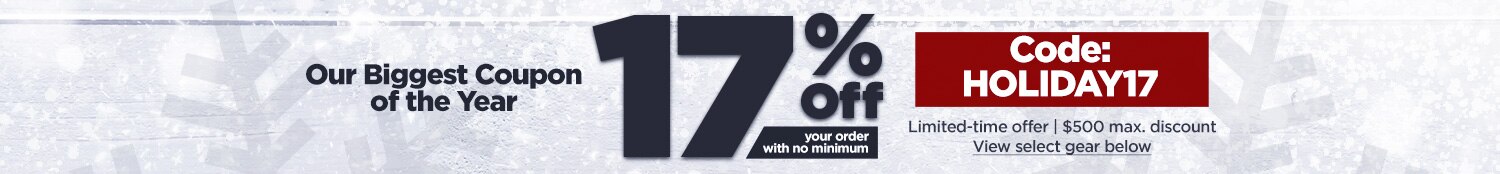 Biggest coupon 17% off no minimum. $500 max discount. Use code H O L I D A Y 1 7