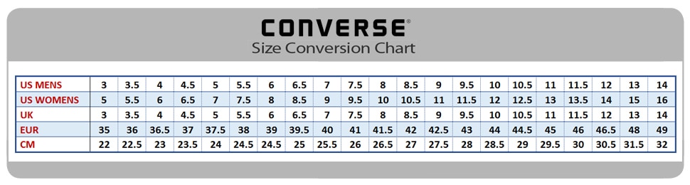 converse 1970 sizing