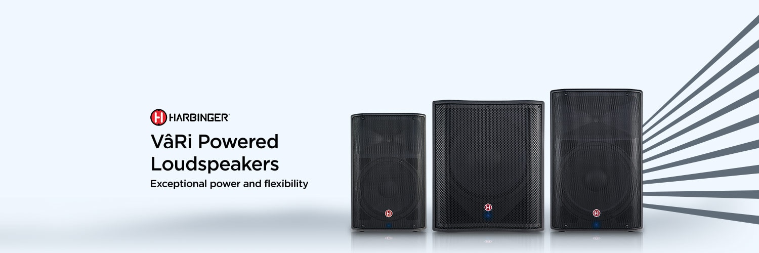 Harbinger Vari powered loudspeakers. Exceptional power and flexibility
