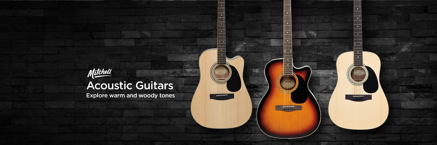 Mitchell acoustic guitars. Eplore warm and woody tones