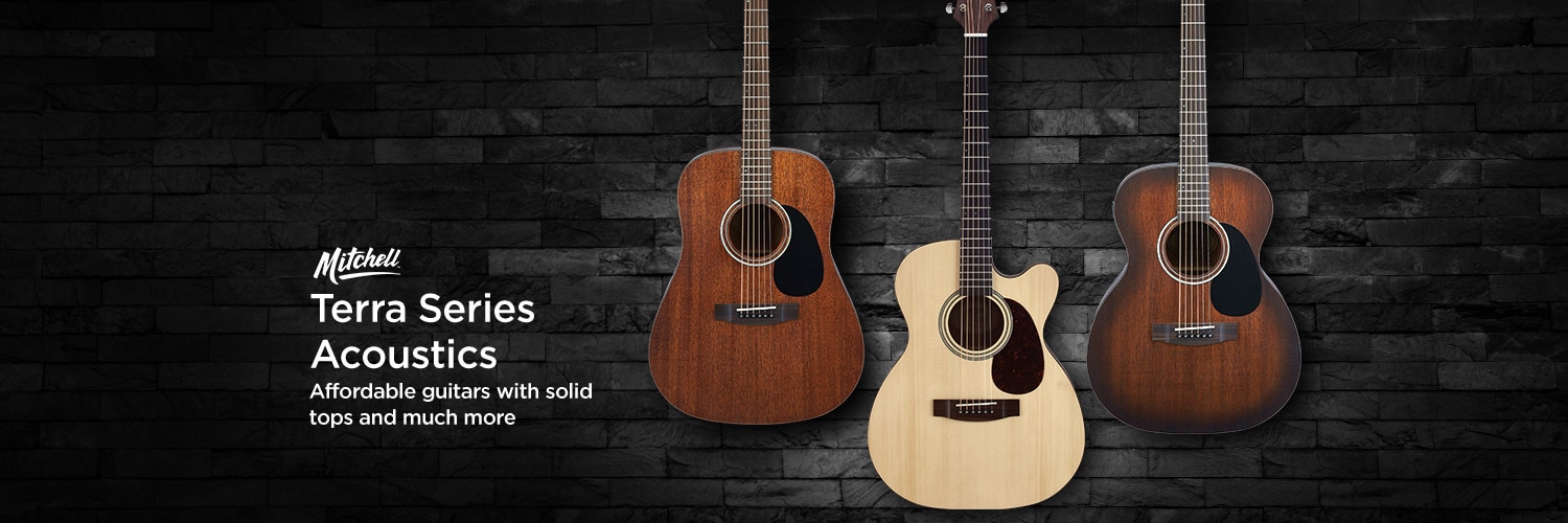 Mitchell Terra series acoustics. Affordable guitars with solid tops and much more