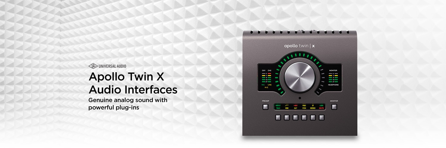 Universal Audio Apollo Twin X Audio Interfaces. Genuine analog sound with powerful plug-ins.
