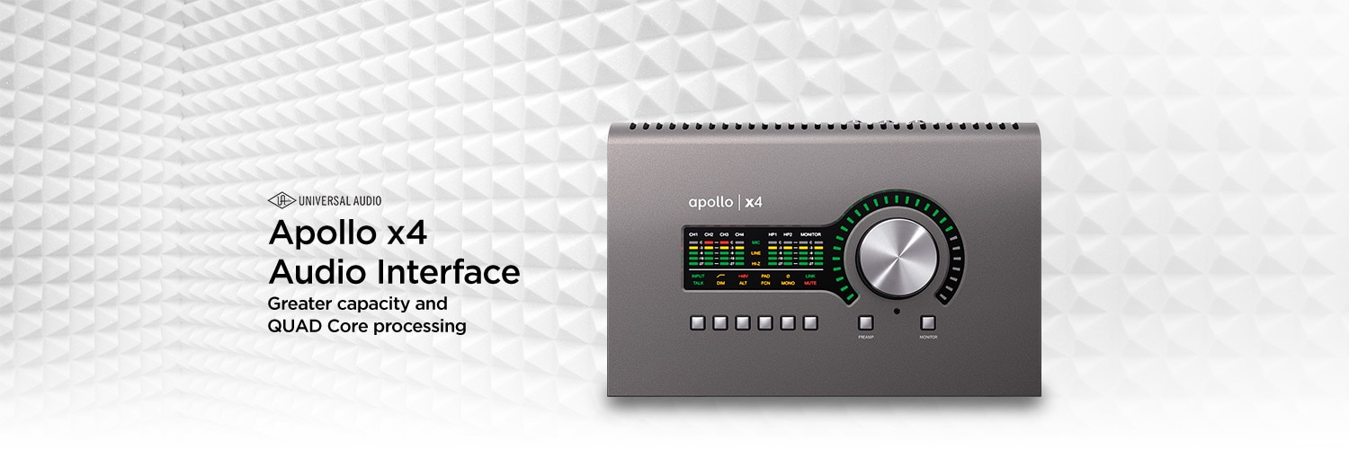 Universal Audio Apollo x4 Audio Interface. Greater capacity and QUAD Core processing.