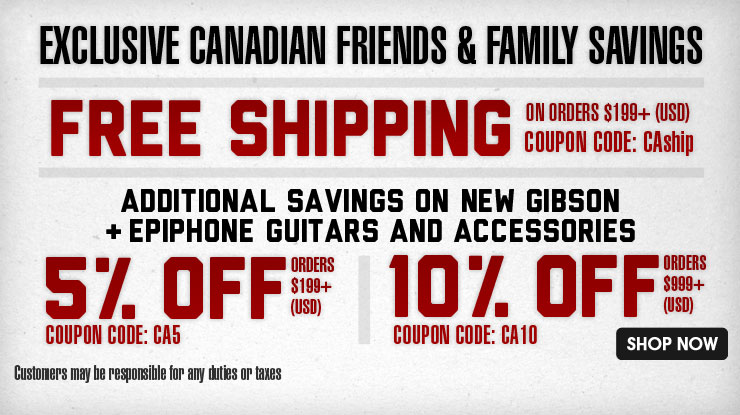 Free Shipping to Canada From Musician's Friend + 5-10% Discounts