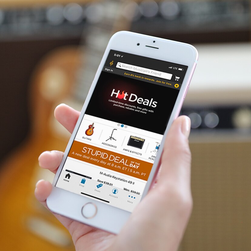 Get the new Musician's Friend App