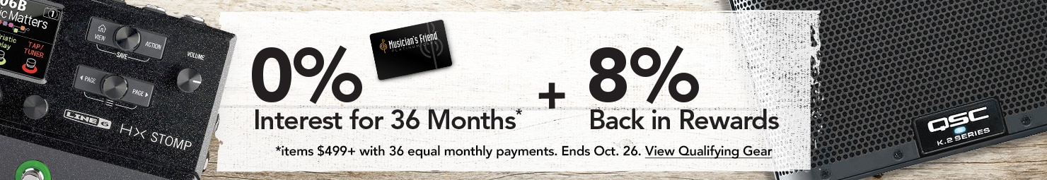 0 percent interest for 36 Months and 8 percent back in rewards