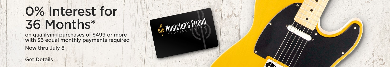 0 percent Interest for 36 Months* on qualifying purchases of 499 dollars or more with 36 equal monthly payments required. Now thru July 8. Get Details