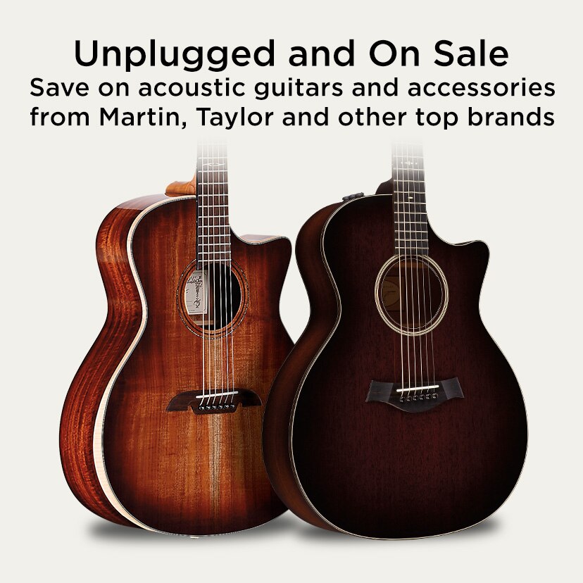 Unplugged and On Sale. Save on acoustic guitars and accessories from Martin, Taylor and other top brands