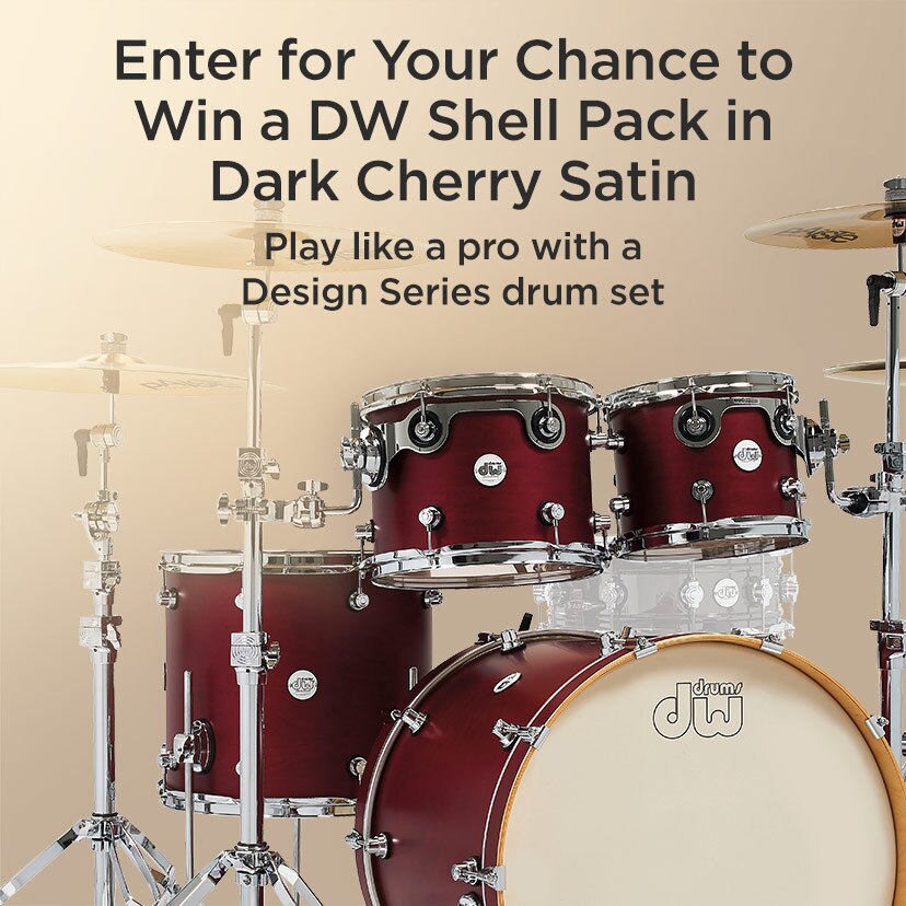 Enter for Your Chance to Win a DW Shell Pack in Dark Cherry Satin. Play like a pro with a Design Series drum set