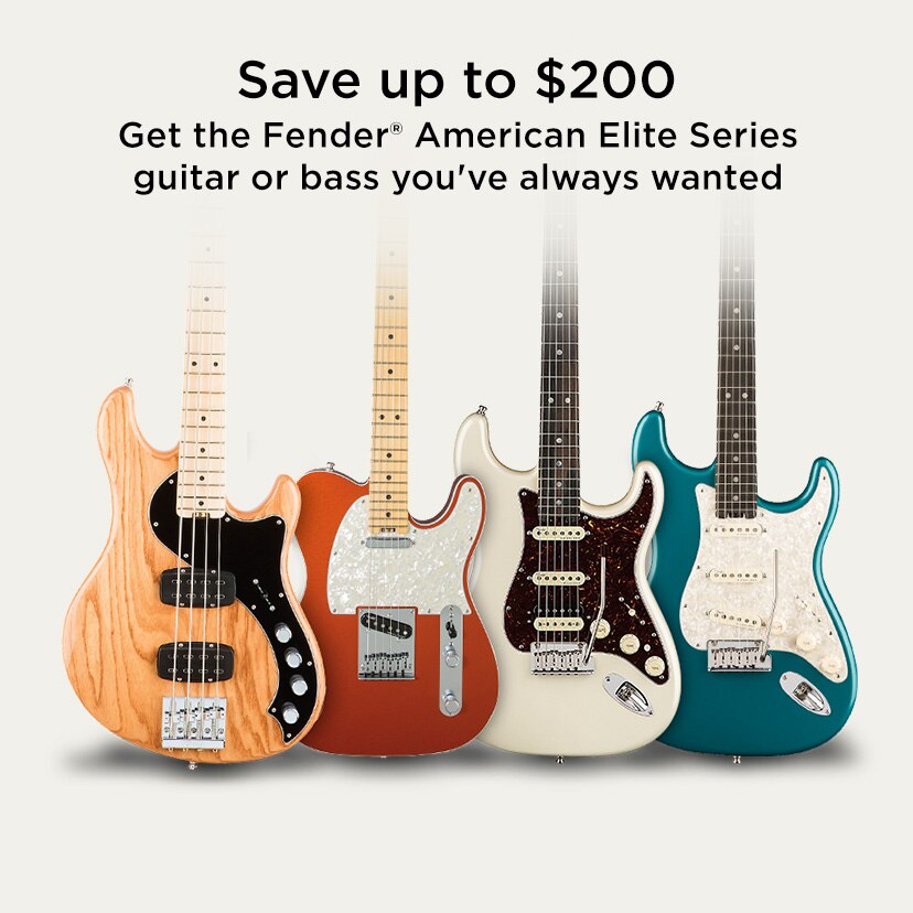 Save up to 200 Get the Fender American Elite Series guitar or bass you've always wanted