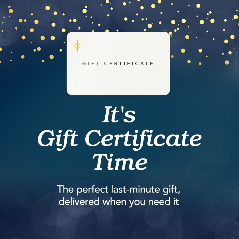 It's Gift Certificate Time. The perfect last minute gift, delivered when you need it.