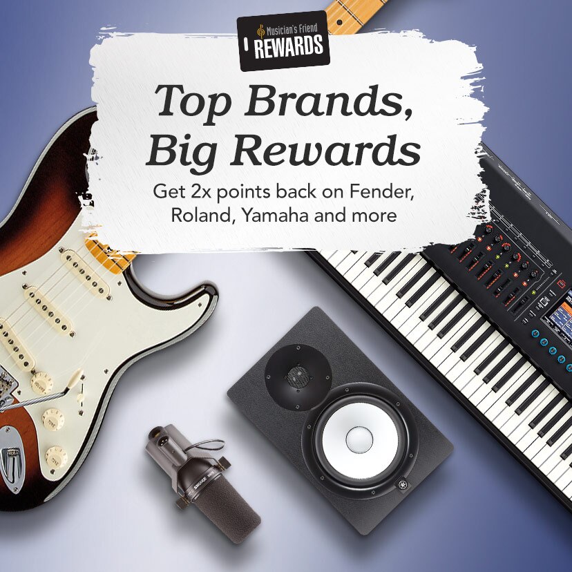 Top Brands Big Rewards Get 2 times points back on Fender, Roland, Yamaha and more
