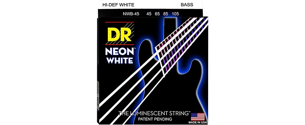 DR Neon White Bass String Set