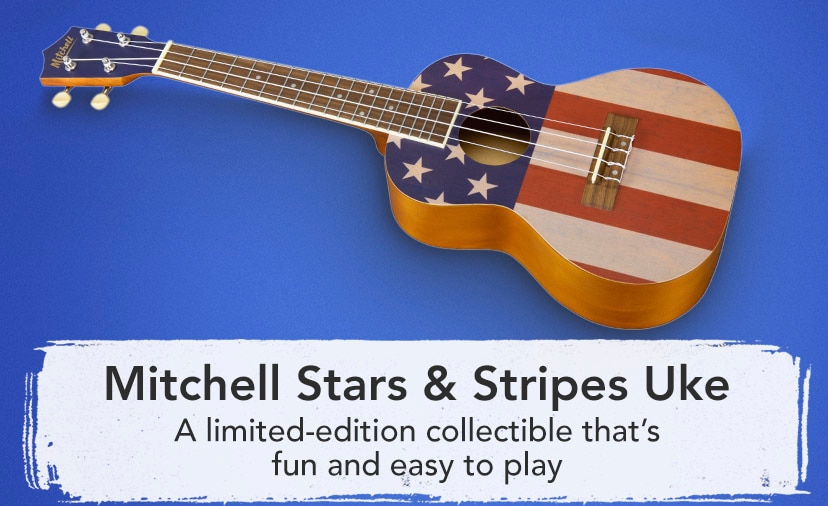 Mitchell Stars & Stripes Uke. A limited-edition collectible that's fun and easy to play.