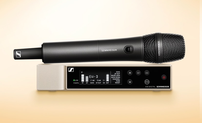 Sennheiser EW-D Series. Robust wireless mic system with intuitive Smart Assist app pairing and management