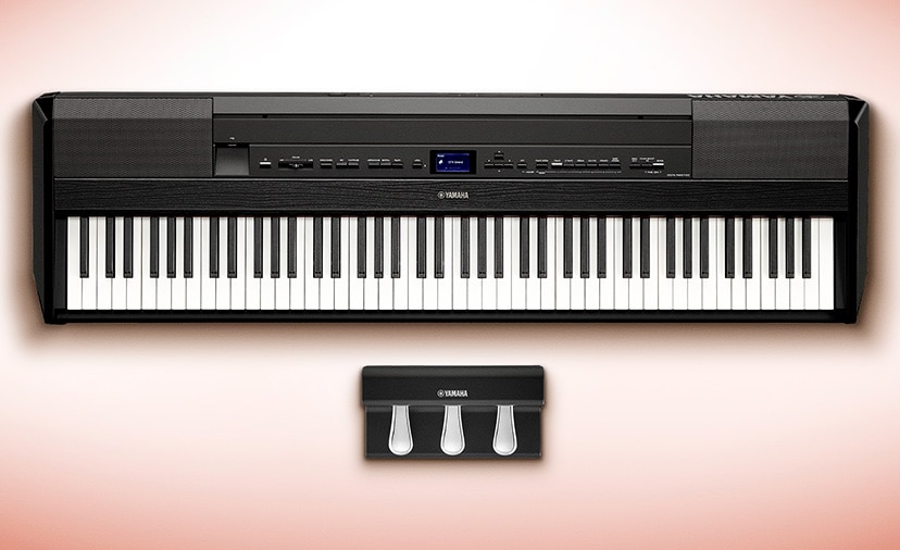 New Yamaha P-525 & F-C35. The flagship in recreating acoustic grand tone, available with optional tri-pedal unit. Shop Now