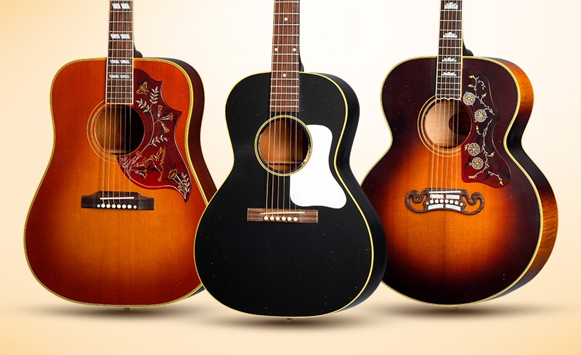 New Gibson Murphy Lab Acoustics. Iconic models recreated with light aging treatment and year-specific hardware. Shop Now