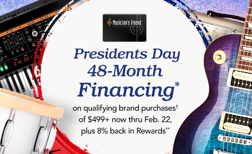 Presidents Day. 48-Month Financing* on qualifying brand purchases&dagger; of $499+ now thru Feb. 22, plus 8% back in Rewards**. Get Details