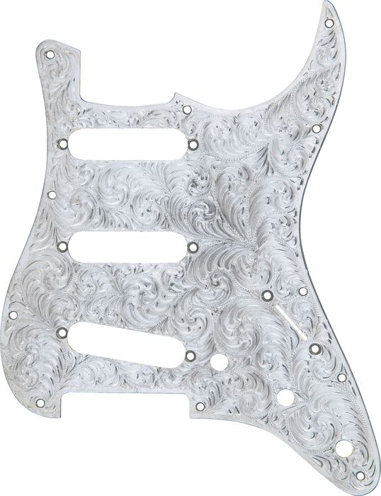 El Dorado Hand Engraved Metal Strat Electric Guitar Pickguard 