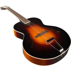 The Loar LH 300 Archtop Acoustic Guitar Sunburst, Close Angle